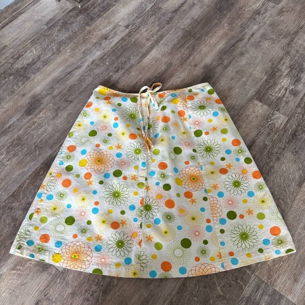 Vintage Retro Floral Patterned Skirt - Multicolor